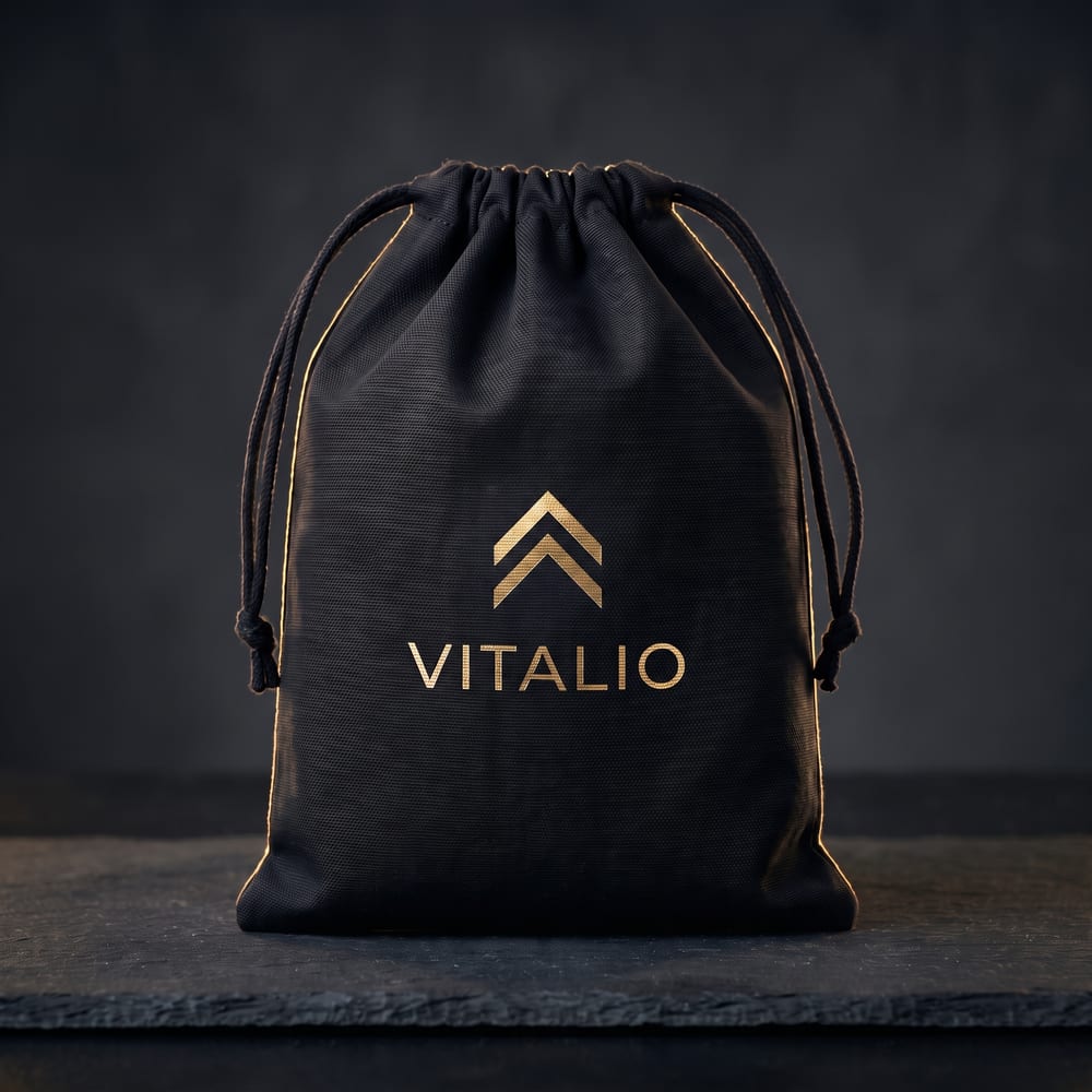Bolsita negra Vitalio con el kit de minoxidil